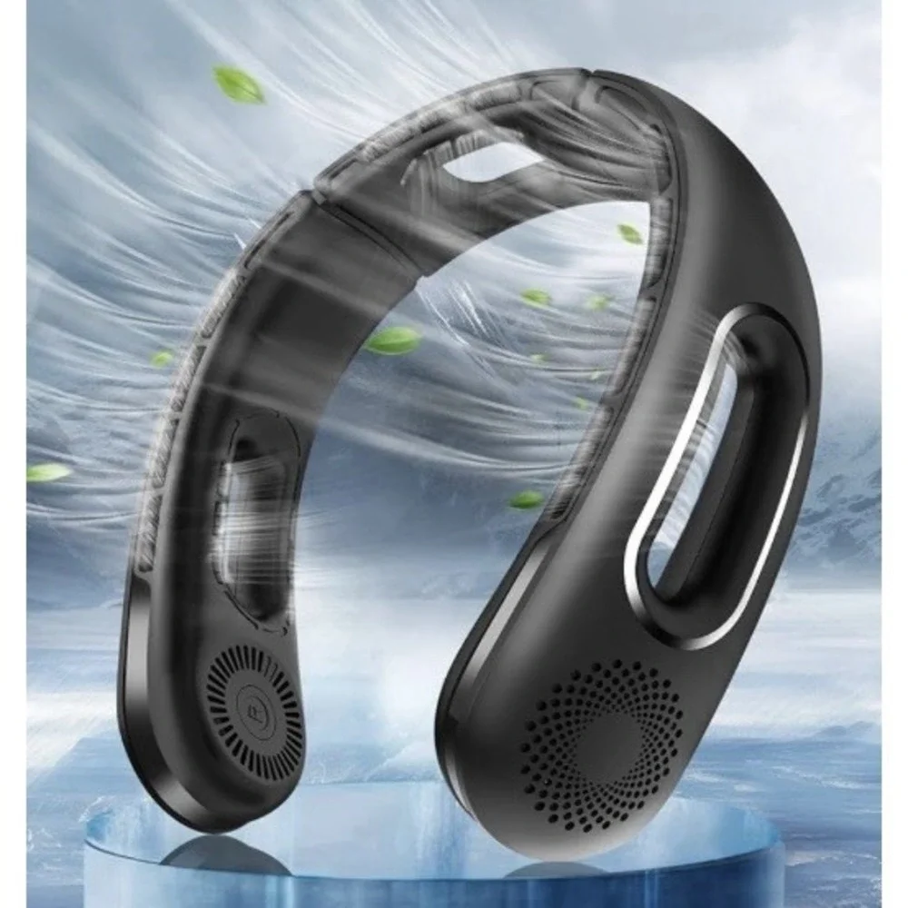 Hotsales Neck Fan, Hands Free Bladeless Fans Portable Rechargeable‎ Black